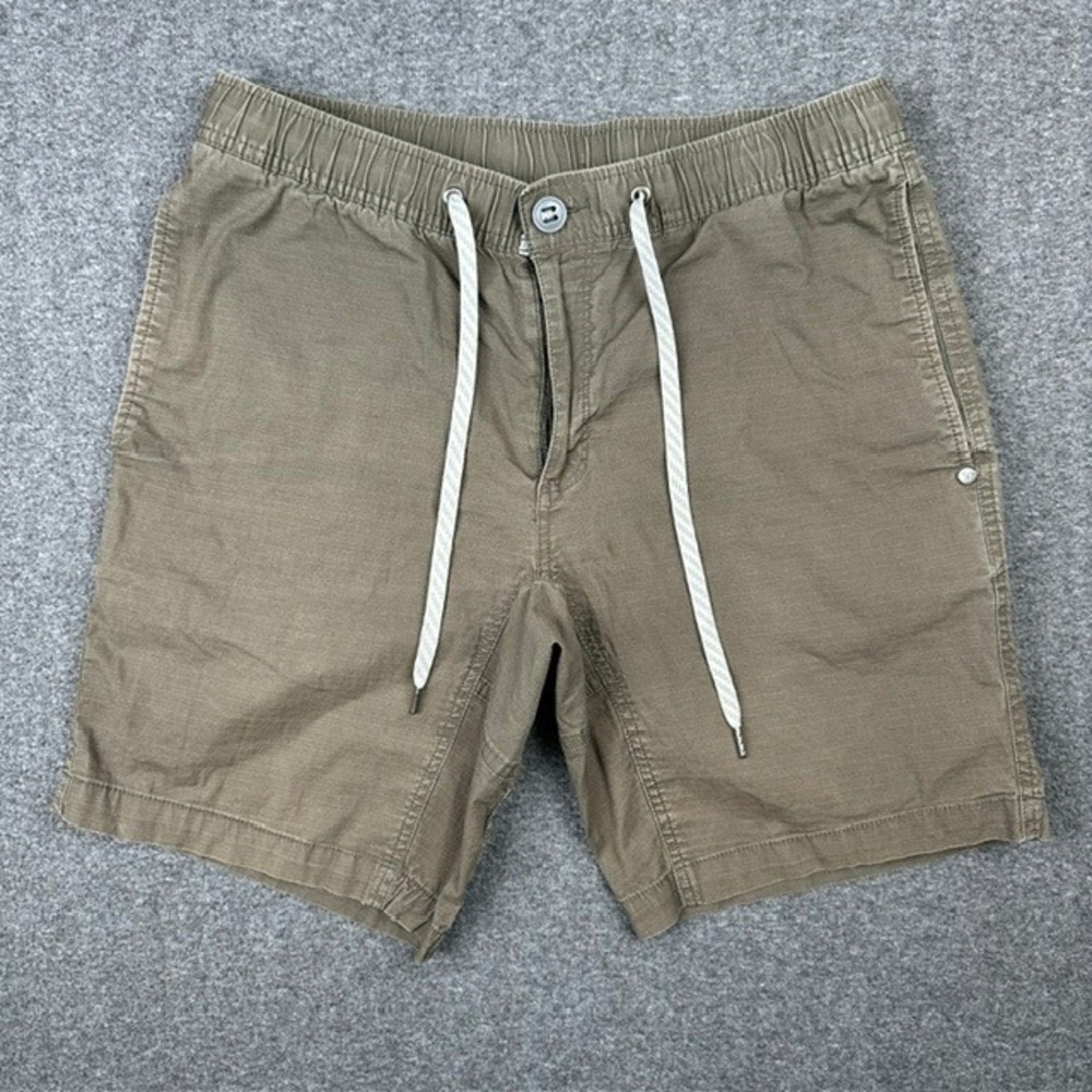 Vuori Ripstop Climber Shorts Mens Medium Brown V370 Drawstring Cargo Zip Repair